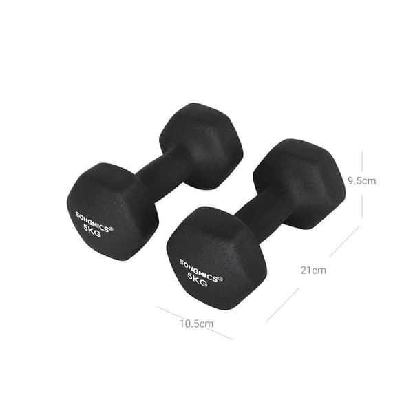 Kurzhantler, SONGMICS, 5 kg, Sort