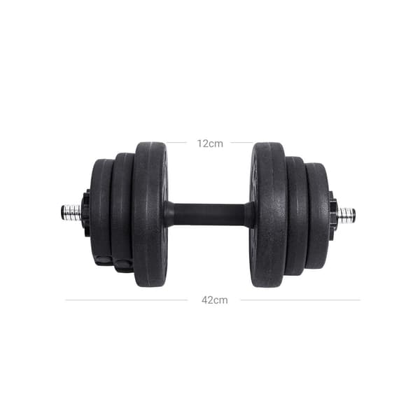 Kurzhantel-set, 20 kg (2 x 10 kg), Svart