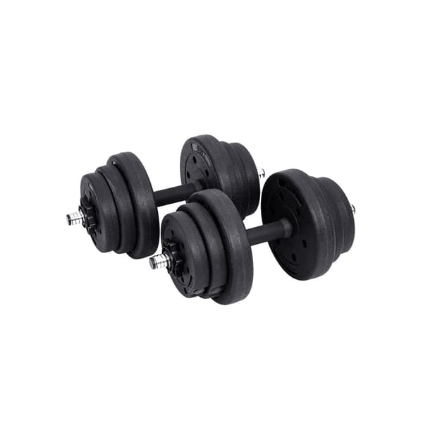 Kurzhantel-set, 20 kg (2 x 10 kg), Svart