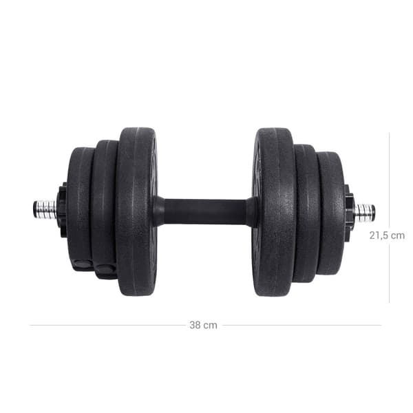 Hantel, SONGMICS sæt med 2 håndvægte 20 kg, Sort