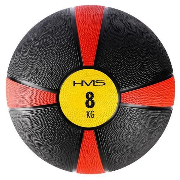 Medicinsk boll - HMS - NK08 - Svart/Röd - 6 kg - Intensiv - Vuxen