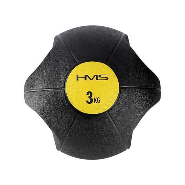 Medicinsk Boll - HMS - NKU03 - Svart - 3 kg - Antisk-slip Handtag