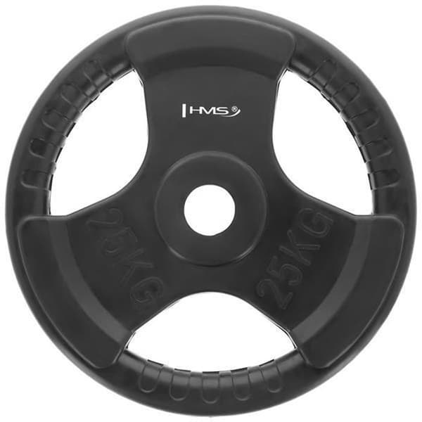 Viktskiva - HMS - TOK25 - 25 kg - Gummibelagd gjutjärn - Intensiv användning