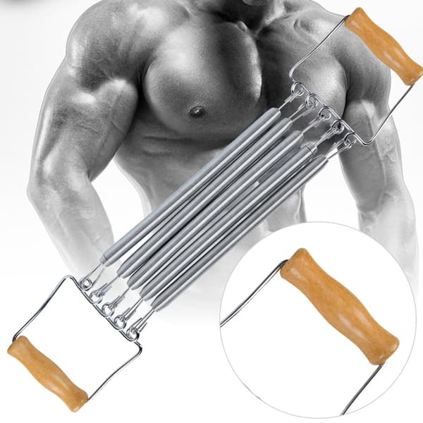Avtagbar Spring Chest Expander - Trähandtag, Hushållsövningar Muskel Fitness Utrustning
