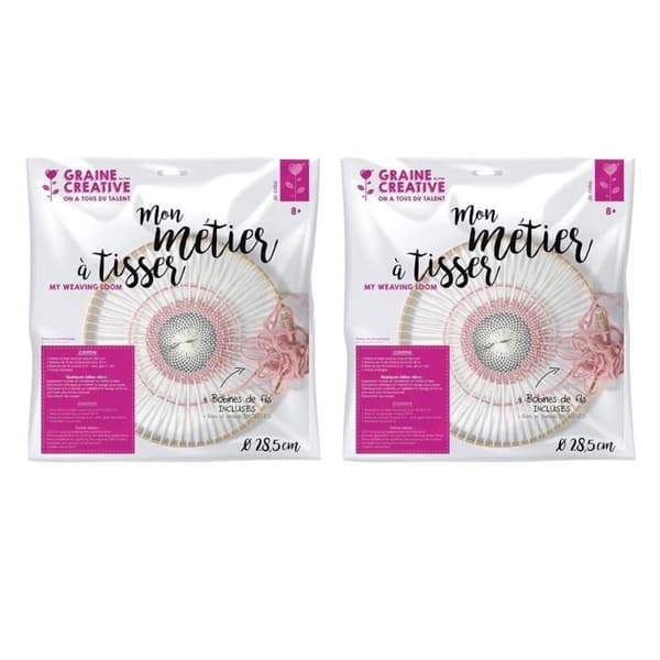 2 st runda vävstolslådor Ø 28,5 cm