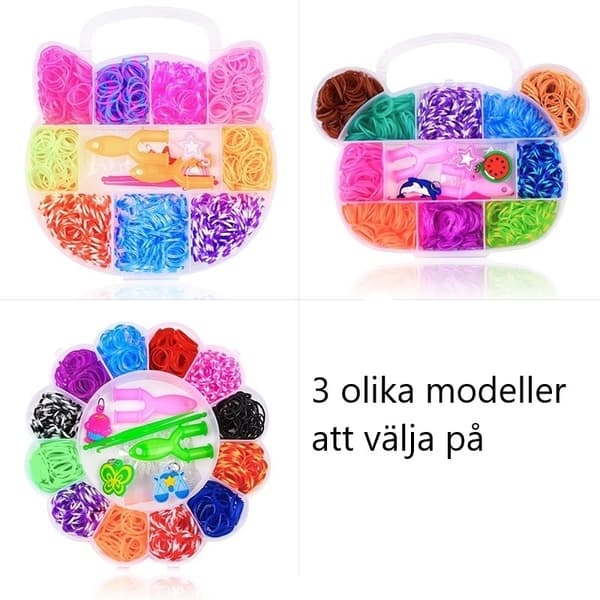 Loom Bands Kit - 600 kpl eri värejä ja useita lisävarusteita
