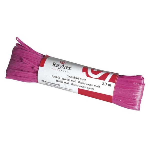 Raphia Rayonné - RAYHER - Fuchsia - 20 meter - Mörkrosa - Nystan