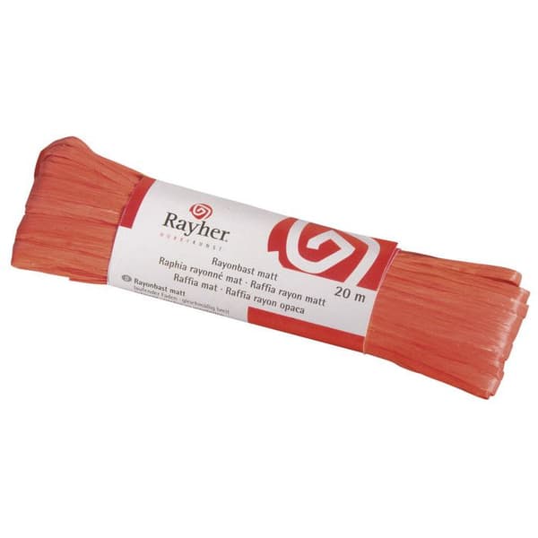 Rayon raffia - Orange - Matt - 20 m härva -...