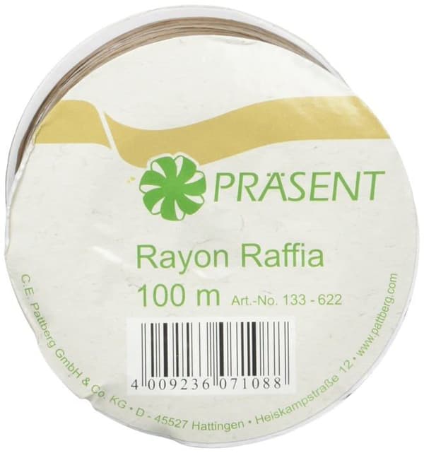 Raffia Präsent - 133-622 - PRASENT C.E. Pattberg biologiskt nedbrytbar Raffia bandspole Brun 100 m