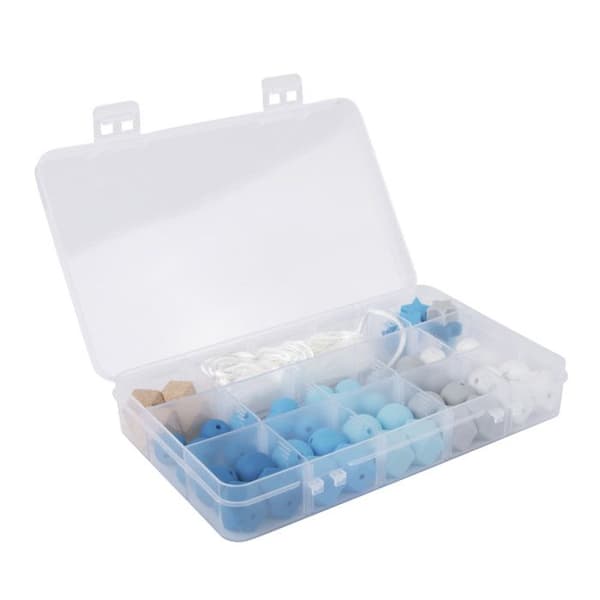 Set med silikonpärlor - Blå