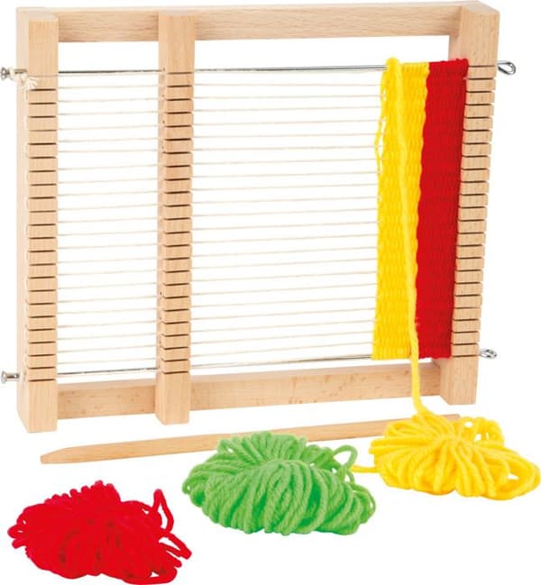 Vävväv - LEGLER - Mira - Bokträ - 4 ullkulor - Blandat