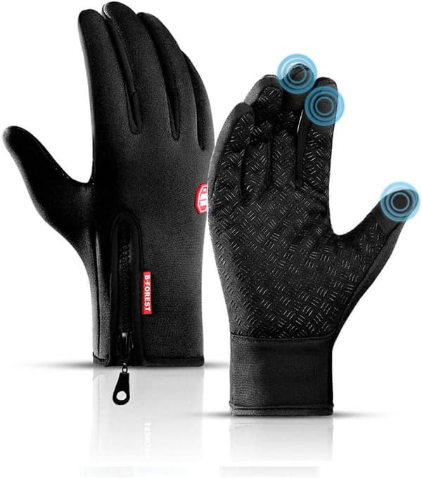 Vinterlöparhandskar för män Kvinnor Unisex utomhussport Cykling Körning Vindtäta varma pekskärmshandskar (X-Large)