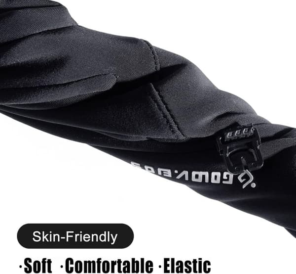 Män Winter Screen Handskar Anti-Slip Fleece Thermal Sport Handskar Black X-Large