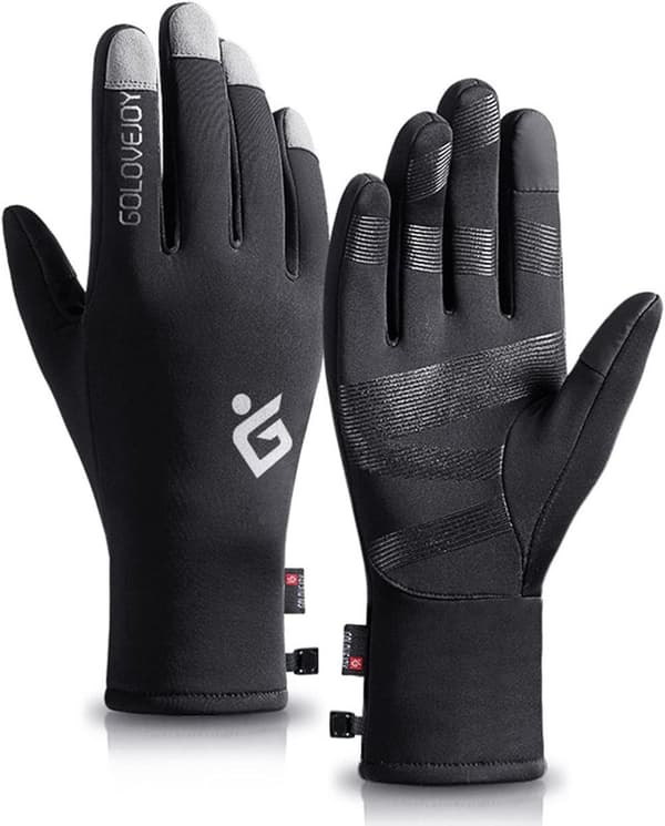 Män Winter Screen Handskar Anti-Slip Fleece Thermal Sport Handskar Black X-Large
