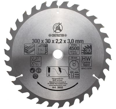 Hårdmetall-Cirkelsågblad | Ø 300 x 30 x 3,2 mm | 30 tänder