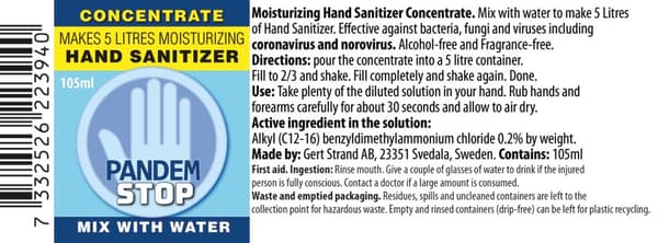 PDS koncentrat Handdesinfektion 105ML