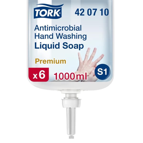 Tvål TORK S1 Antimikrobiell Flyt. 1L 6st
