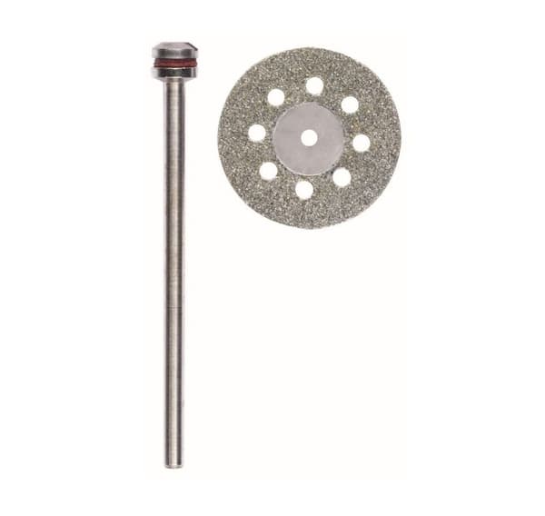 Diamantbelagd kapskiva Ø 20 mm med kylhål + spindel