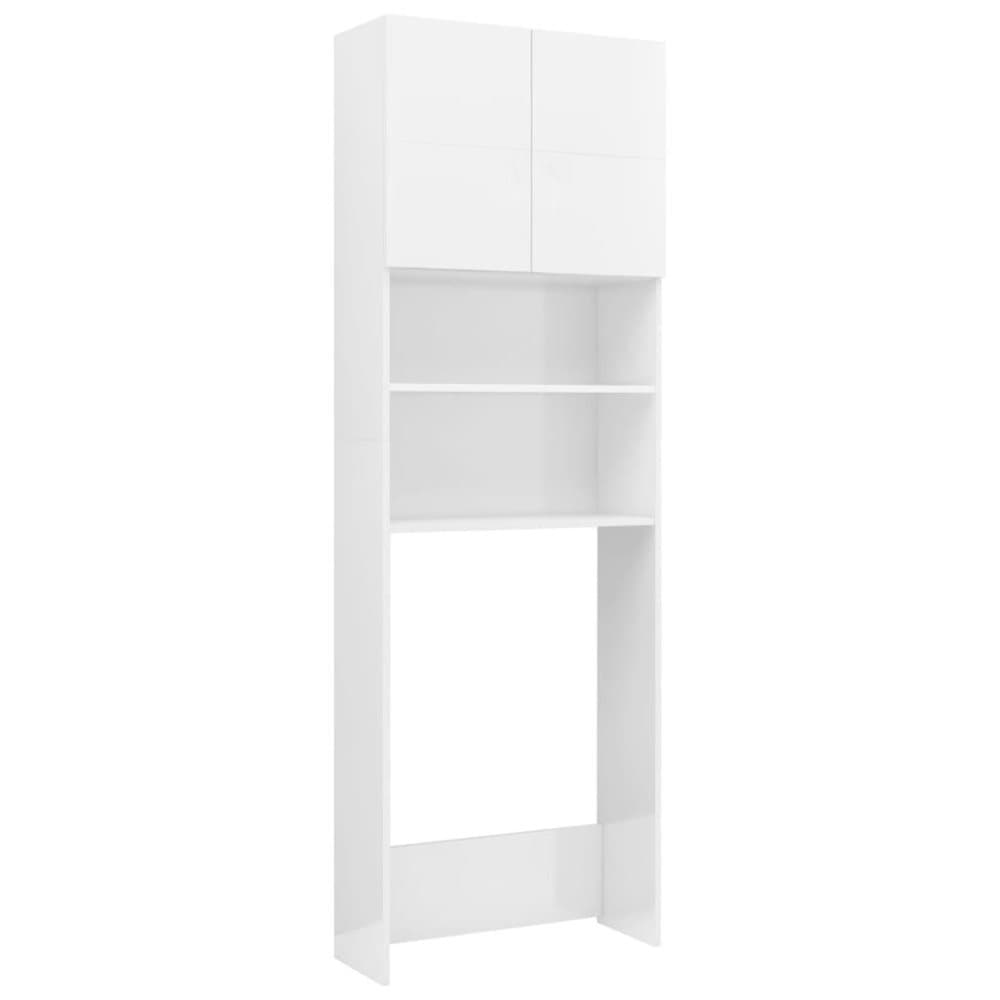 vidaXL Pesukonekaappi korkeakiilto valkoinen 64x25,5x190 cm lastulevy