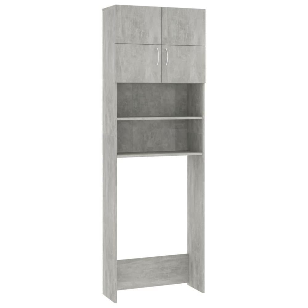 vidaXL Tvättmaskinsskåp betonggrå 64x25,5x190 cm spånskiva