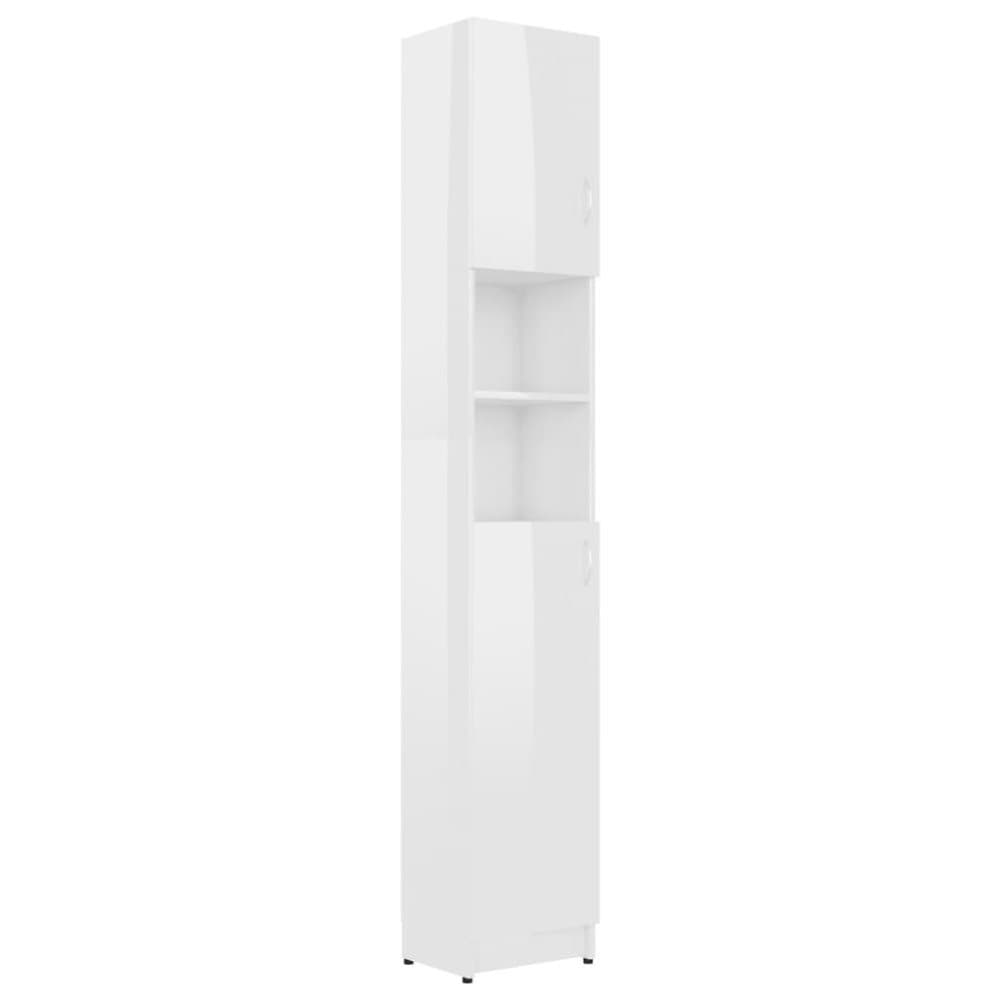vidaXL Baderomsskap høyglans hvit 32x25,5x190 cm sponplate