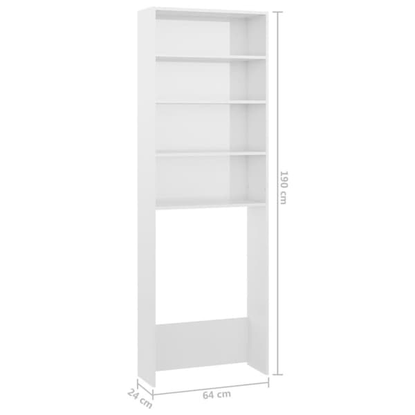vidaXL vaskemaskineskab 64x24x190 cm hvid højglans