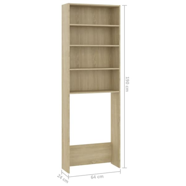 vidaXL vaskemaskineskab 64x24x190 cm sonoma-eg