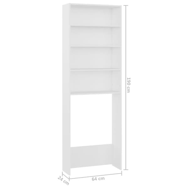 vidaXL vaskemaskineskab 64x24x190 cm hvid