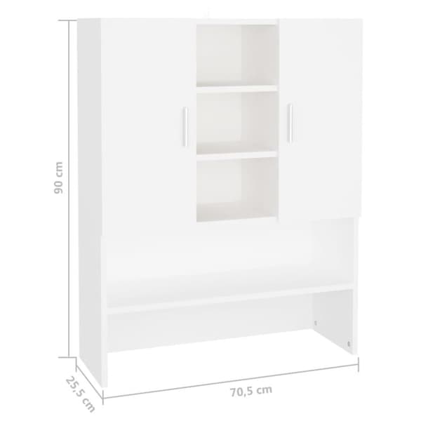 vidaXL vaskemaskineskab 70,5x25,5x90 cm hvid