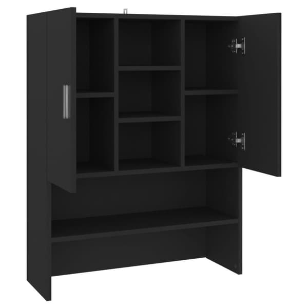 vidaXL vaskemaskineskab 70,5x25,5x90 cm sort