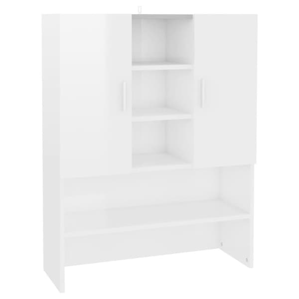 vidaXL vaskemaskineskab 70,5x25,5x90 cm hvid højglans