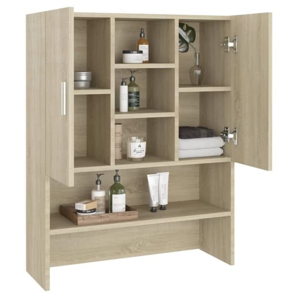 vidaXL vaskemaskineskab 70,5x25,5x90 cm sonoma-eg