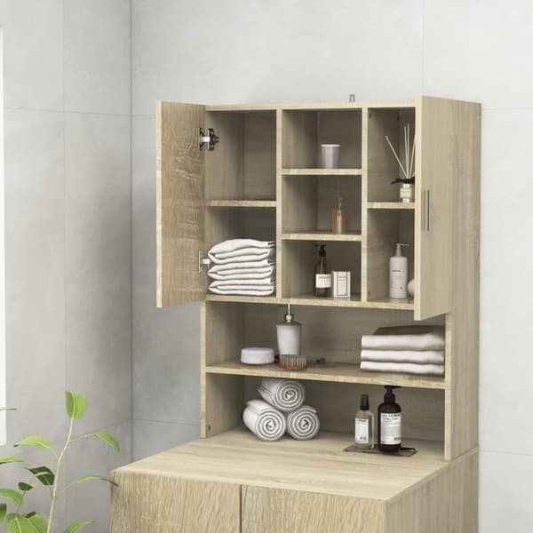 vidaXL vaskemaskineskab 70,5x25,5x90 cm sonoma-eg