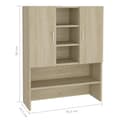 Miniatyrbillede 8 af 10: vidaXL vaskemaskineskab 70,5x25,5x90 cm sonoma-eg