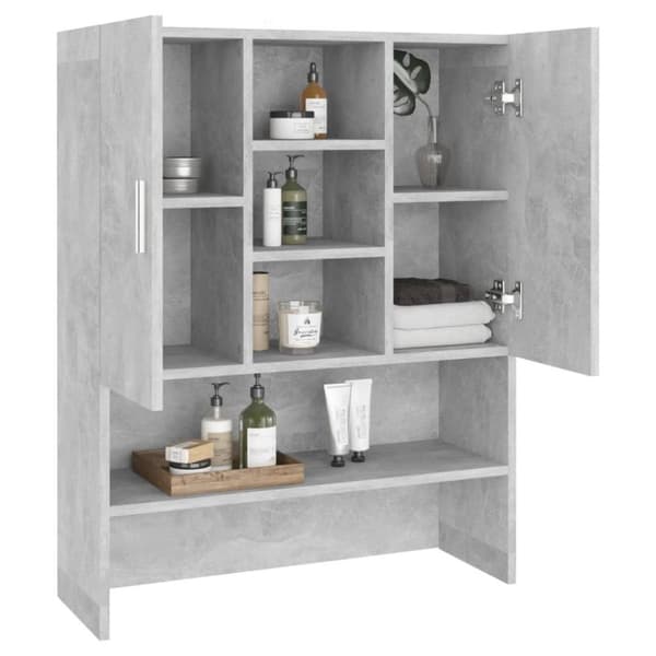 vidaXL vaskemaskineskab 70,5x25,5x90 cm betongrå