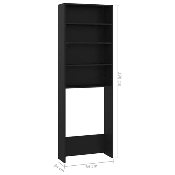 vidaXL Vaskemaskinskap svart 64x24x190 cm