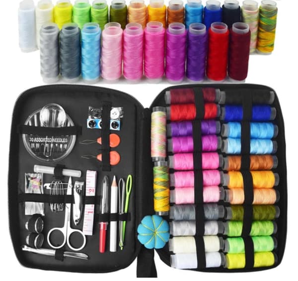 Sewing kit with 24 different thread colors 98 parts multicolor. much more