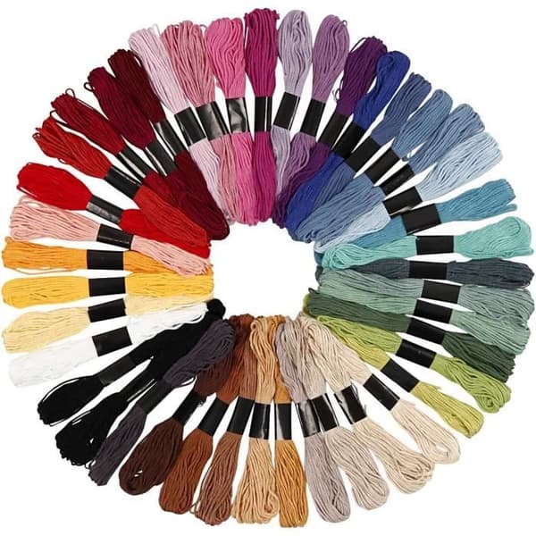 Broderigarn - Ej specificerat - 6 trådar - 100% merceriserat bomull - Flerfärgad - 42 färger