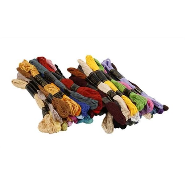 Broderigarn - Ej specificerat - 6 trådar - 100% merceriserat bomull - Flerfärgad - 42 färger