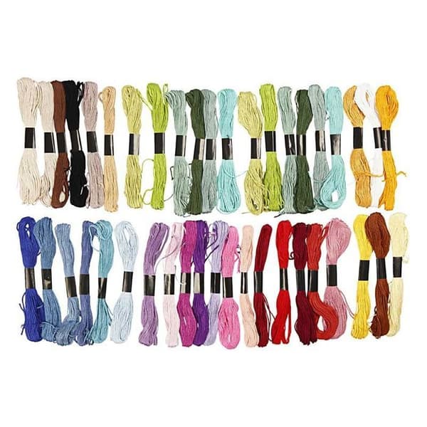 Broderigarn - Ej specificerat - 6 trådar - 100% merceriserat bomull - Flerfärgad - 42 färger