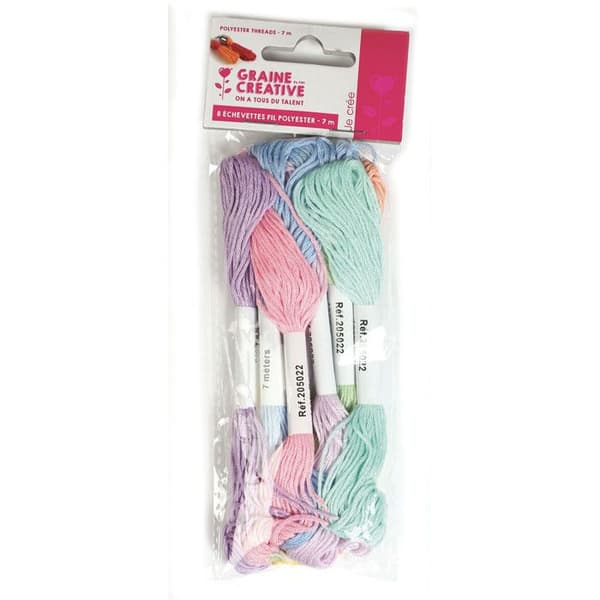 Broderigsgarn 8 nystan 7m Pastell