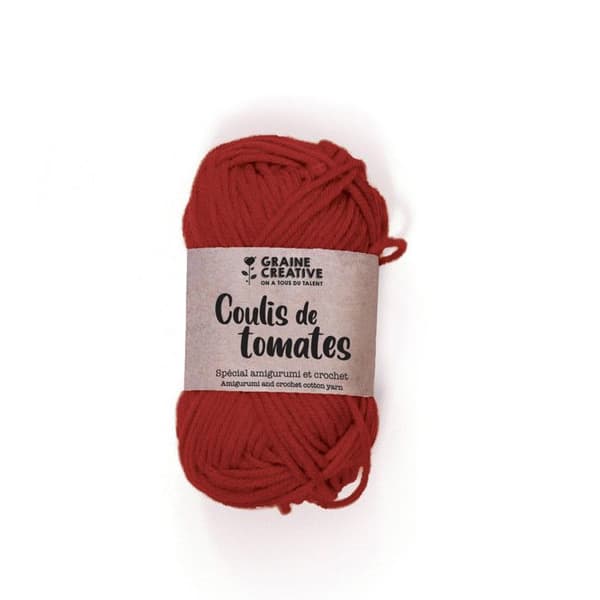 Röd Amigurumi bomullsgarn Tomato Coulis