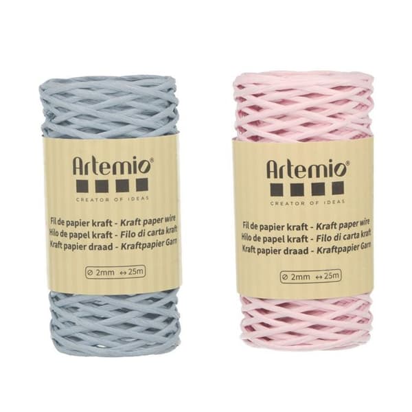 2 spolar mjuk blå/rosa krafttråd 2mm x 25m