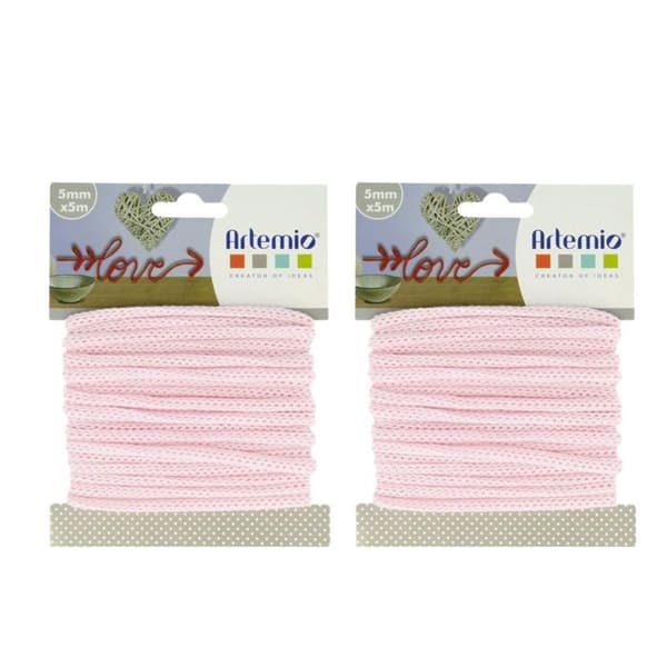 2 stickgarn 5 mm x 5 m - rosa