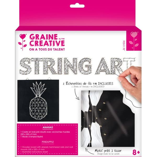 Tavel av spänd tråd String Art Ananas 22cm