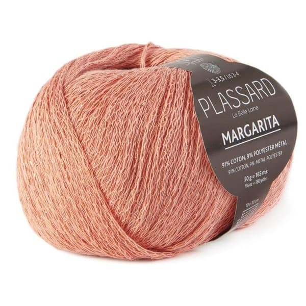 Sommartråd i metalliserad bomull Margarita Rose lax 31