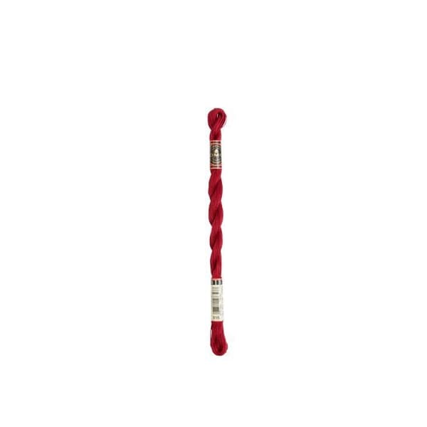 Garn - DMC - Coton Perlé Liten N8 - Färg Röd - 100% Bomull - 25 meter