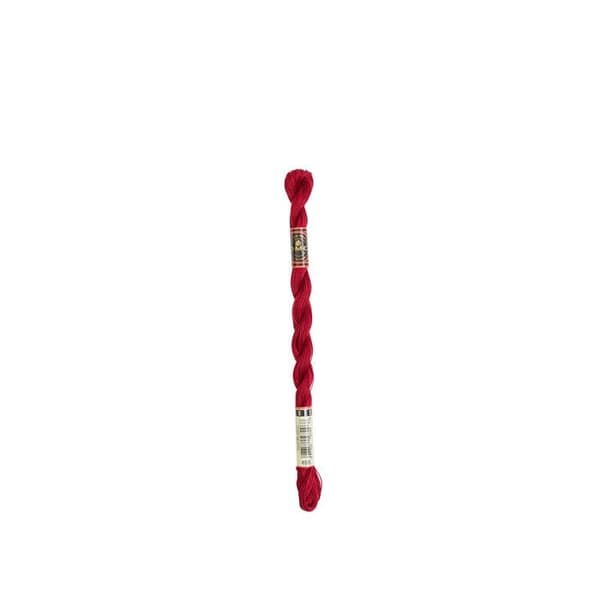 DMC Pearl Cotton Thread Small N8 Col. 498 Röd