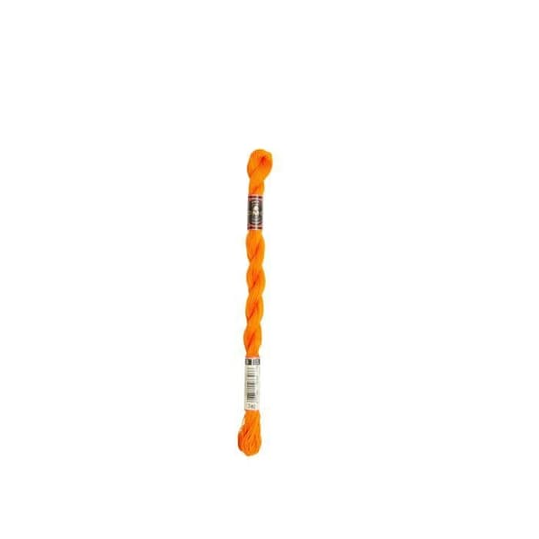 Tråd - DMC - Perlé Cotton Small N8 - Färg Orange - 100% Bomull - 25 meter