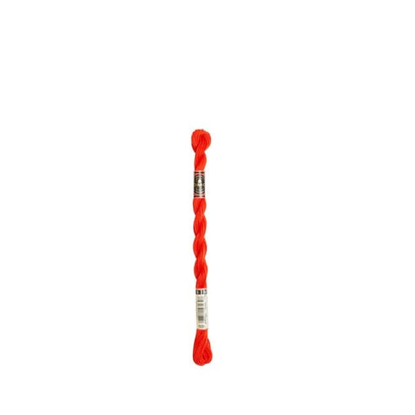 Fil - DMC - Coton Perlé Médium N5 - Färg 606 - 100% Bomull - 15 meter